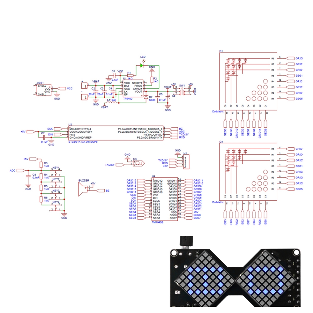 Diy Electronics Gifts - Bricolage sablier numérique minuteries LED matrice